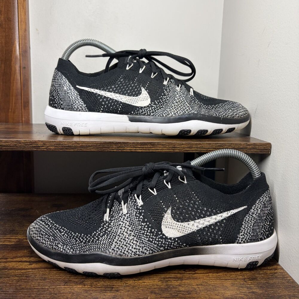 Size 8 Womens - Nike Free Focus Flyknit 2 Cross Training Running Shoes Black